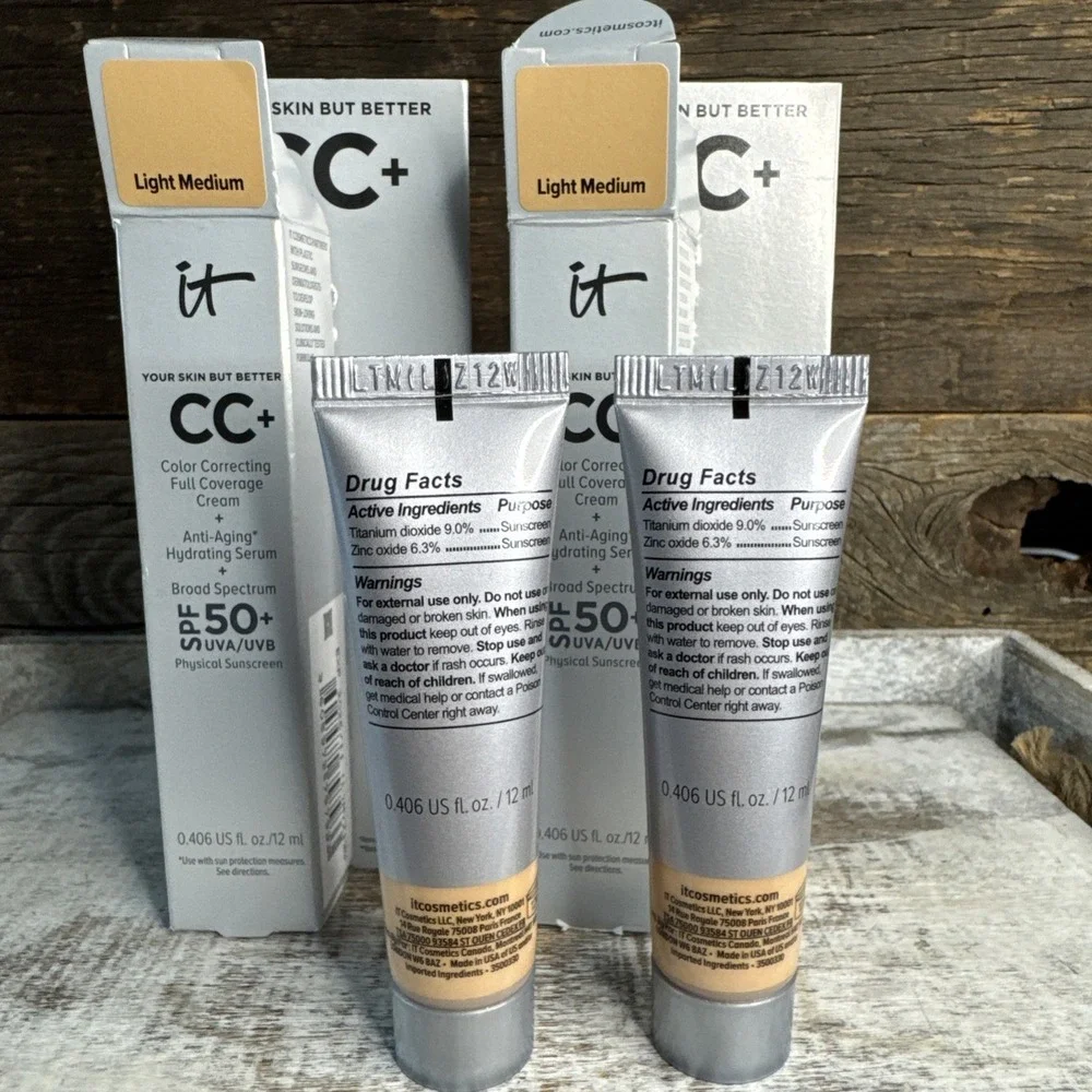 IT Cosmetics CC Cream Light Medium 12ml - Set of 2 | MSRP = $38